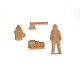 POMPIER SET 4 PIECES EN BOIS