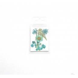 FLEURS SECHEES MINIS COLORIS BLEU PLANCHE 6 CM X 7.5 CM