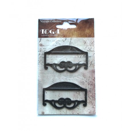 PORTE ETIQUETTE EN METAL TOGA 2 PIECES
