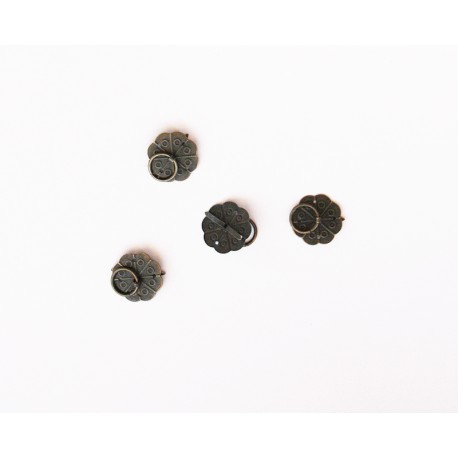 POIGNEES FLEUR EN METAL 4 PIECES