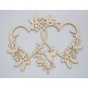  CADRE DOUBLE COEURS OISEAU EN CARTON