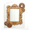 CADRE RECTANGLE ENGRENAGES HORLOGE GRAND MODELE STEAMPUNK EN BOIS